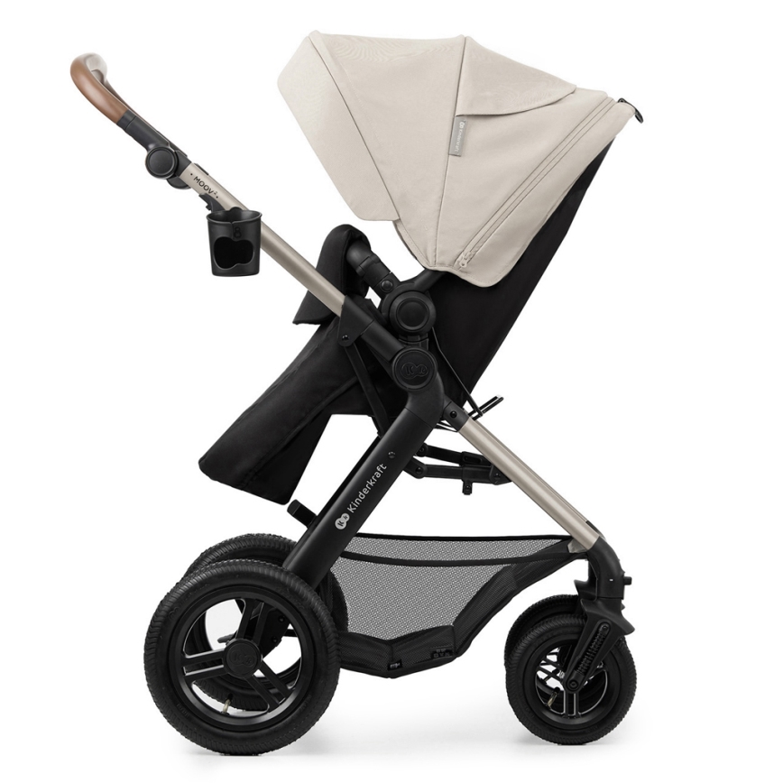 KINDERKRAFT - Kombinations barnvagn 3i1 MOOV 2 AIR Moonlight grå + bilstol MINK PRO