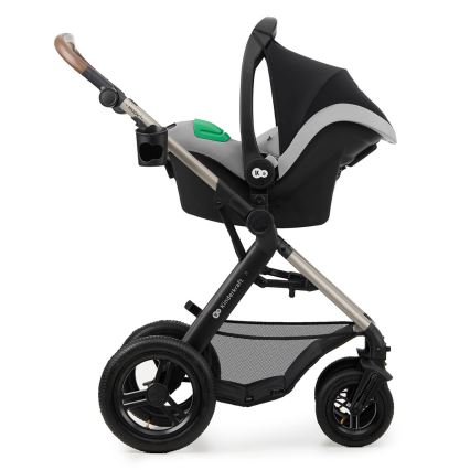 KINDERKRAFT - Kombinations barnvagn 3i1 MOOV 2 AIR Moonlight grå + bilstol MINK PRO