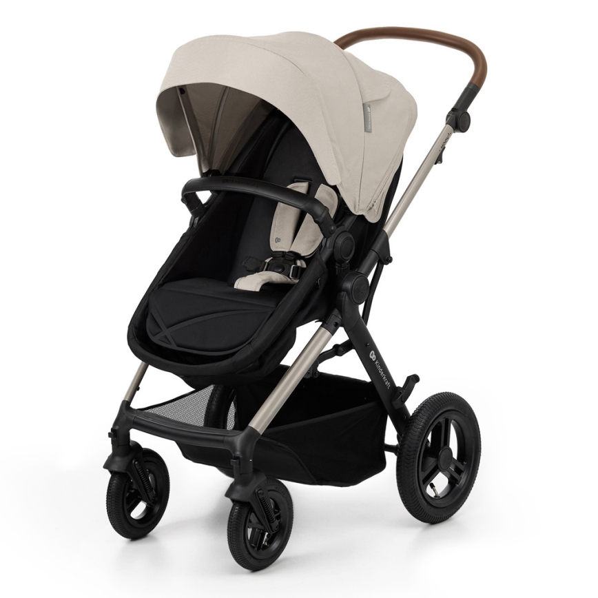 KINDERKRAFT - Kombinations barnvagn 3i1 MOOV 2 AIR Moonlight grå + bilstol MINK PRO