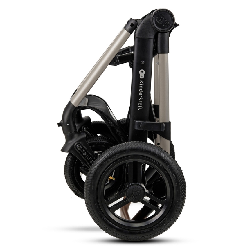 KINDERKRAFT - Kombinations barnvagn 3i1 MOOV 2 AIR Moonlight grå + bilstol MINK PRO