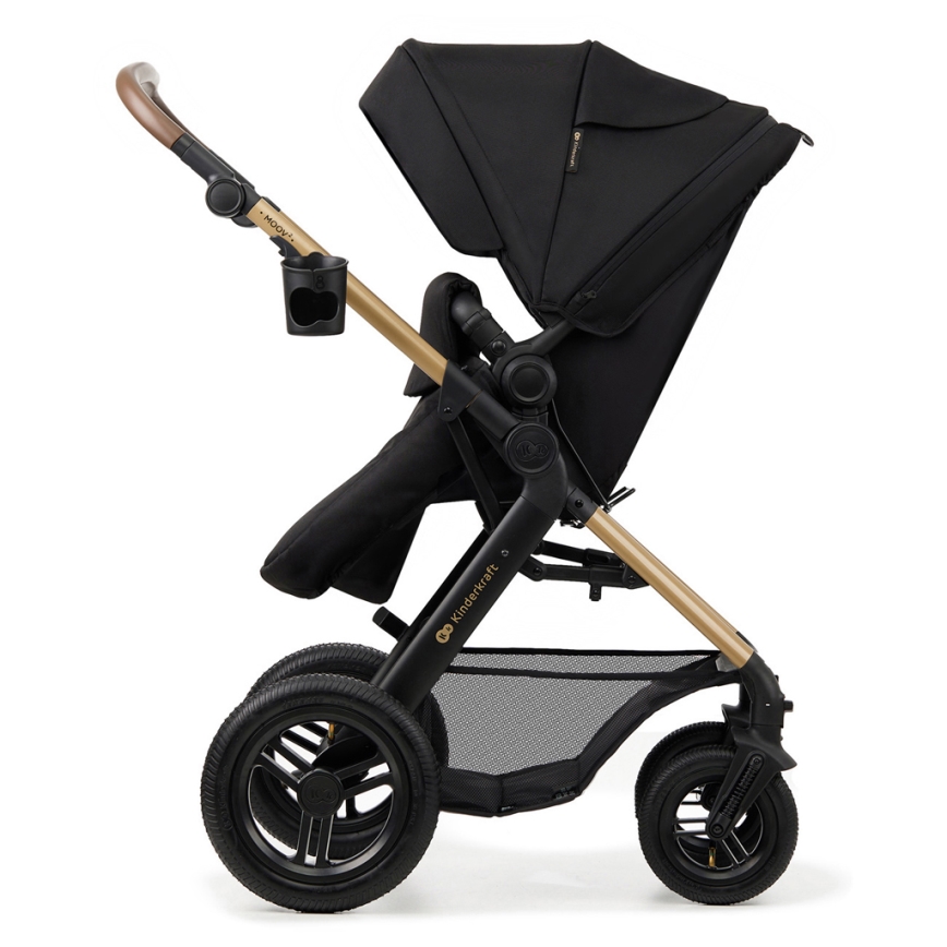 KINDERKRAFT - Kombinations barnvagn 3i1 MOOV 2 AIR Pure svart + bilstol MINK PRO