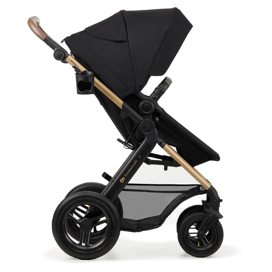 KINDERKRAFT - Kombinations barnvagn 3i1 MOOV 2 AIR Pure svart + bilstol MINK PRO
