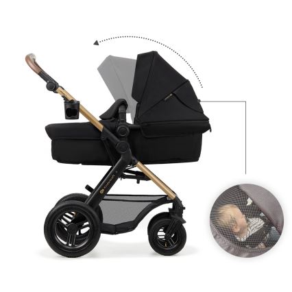 KINDERKRAFT - Kombinations barnvagn 3i1 MOOV 2 AIR Pure svart + bilstol MINK PRO