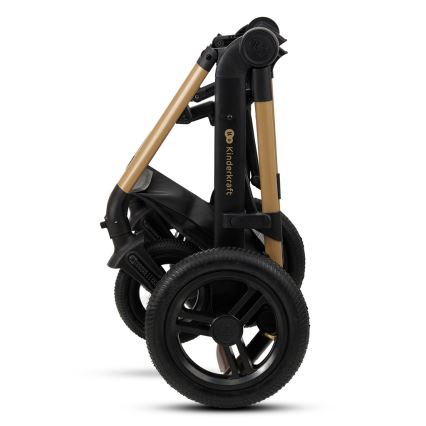 KINDERKRAFT - Kombinations barnvagn 3i1 MOOV 2 AIR Pure svart + bilstol MINK PRO