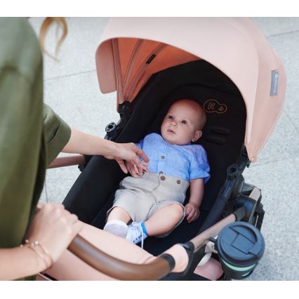 KINDERKRAFT - Kombinations barnvagn 3i1 MOOV 2 AIR Sand beige + bilstol MINK PRO