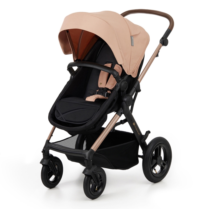 KINDERKRAFT - Kombinations barnvagn 3i1 MOOV 2 AIR Sand beige + bilstol MINK PRO