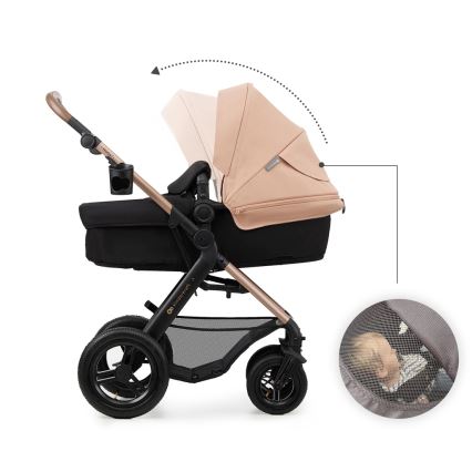 KINDERKRAFT - Kombinations barnvagn 3i1 MOOV 2 AIR Sand beige + bilstol MINK PRO