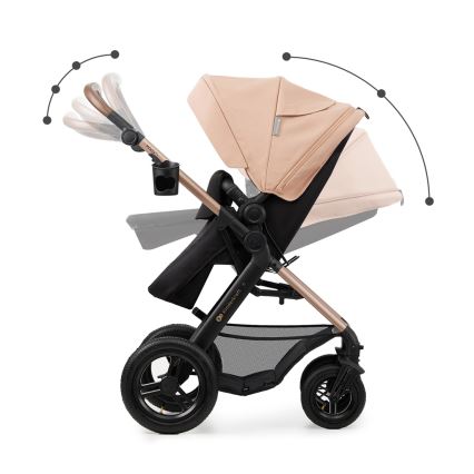 KINDERKRAFT - Kombinations barnvagn 3i1 MOOV 2 AIR Sand beige + bilstol MINK PRO