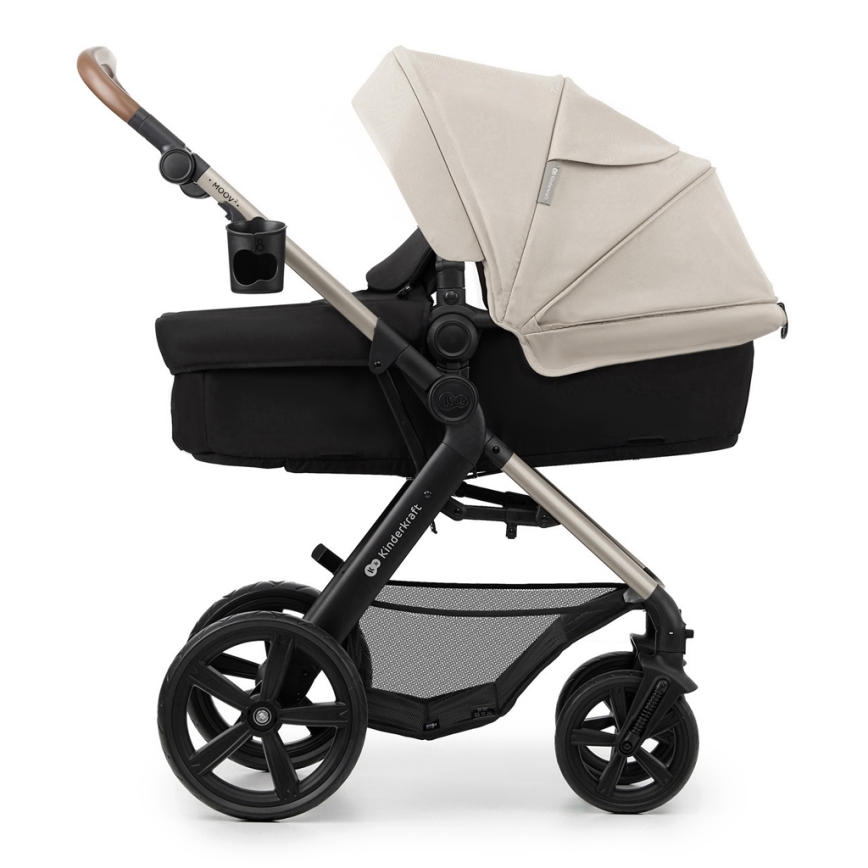 KINDERKRAFT - Kombinations barnvagn 3i1 MOOV 2 Moonlight grå + bilstol MINK PRO
