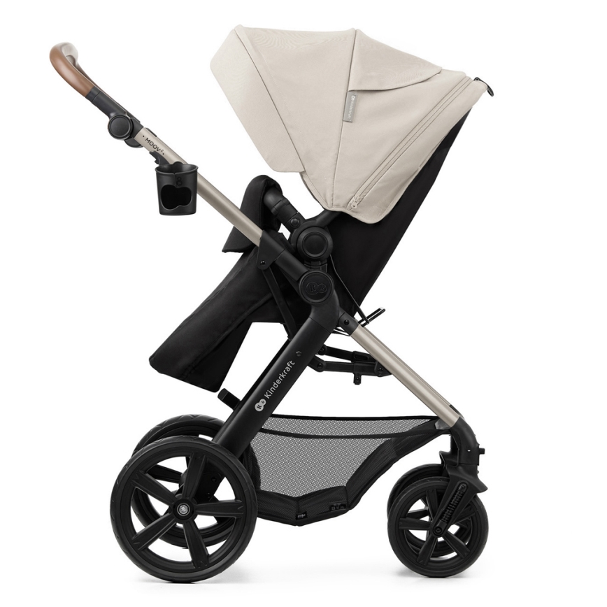 KINDERKRAFT - Kombinations barnvagn 3i1 MOOV 2 Moonlight grå + bilstol MINK PRO