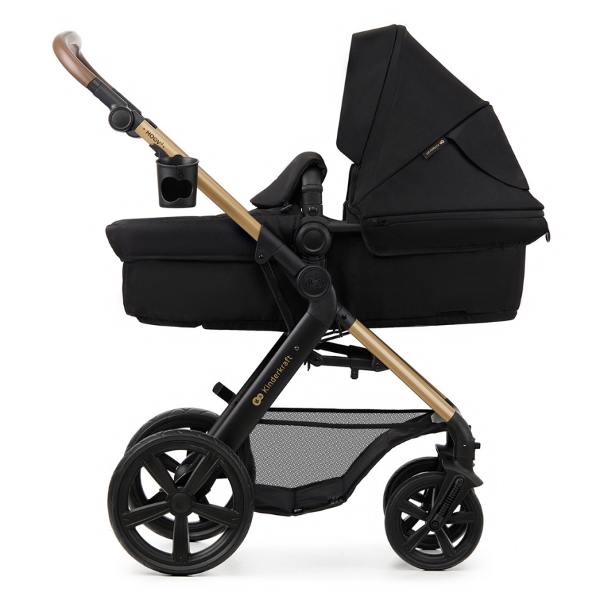 KINDERKRAFT - Kombinations barnvagn 3i1 MOOV 2 Pure svart + bilstol MINK PRO