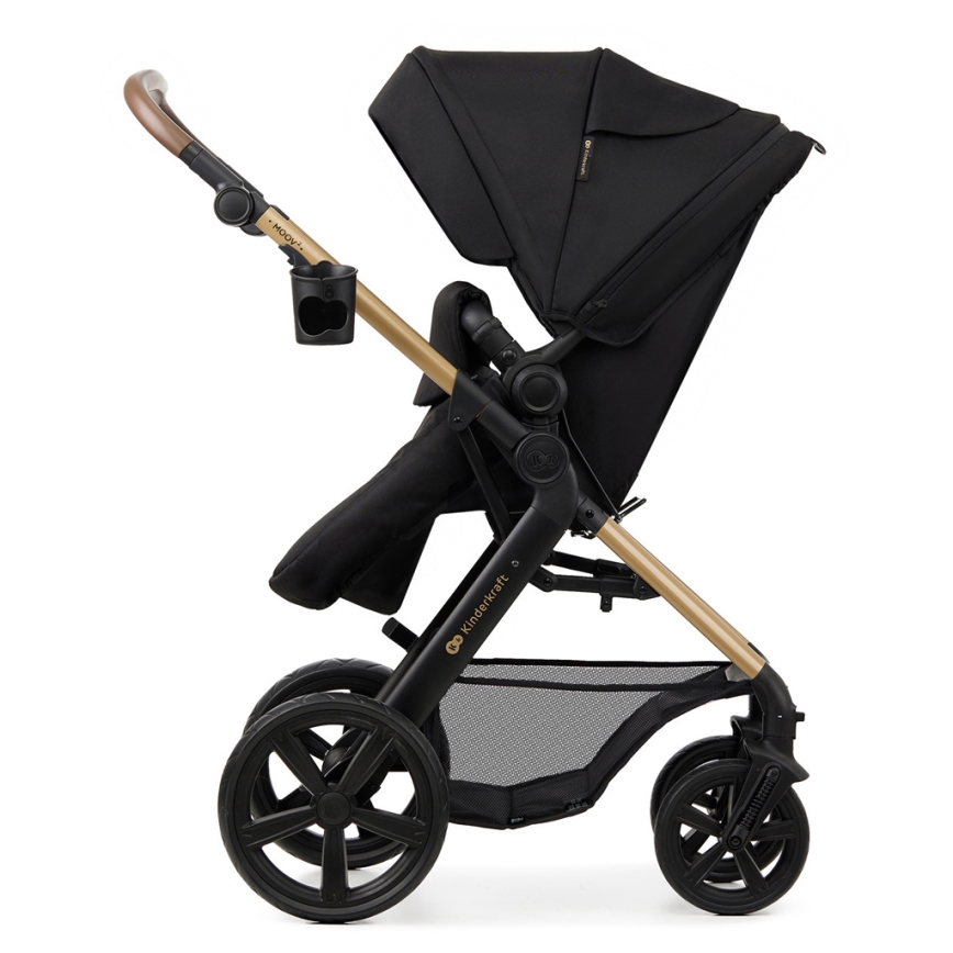 KINDERKRAFT - Kombinations barnvagn 3i1 MOOV 2 Pure svart + bilstol MINK PRO