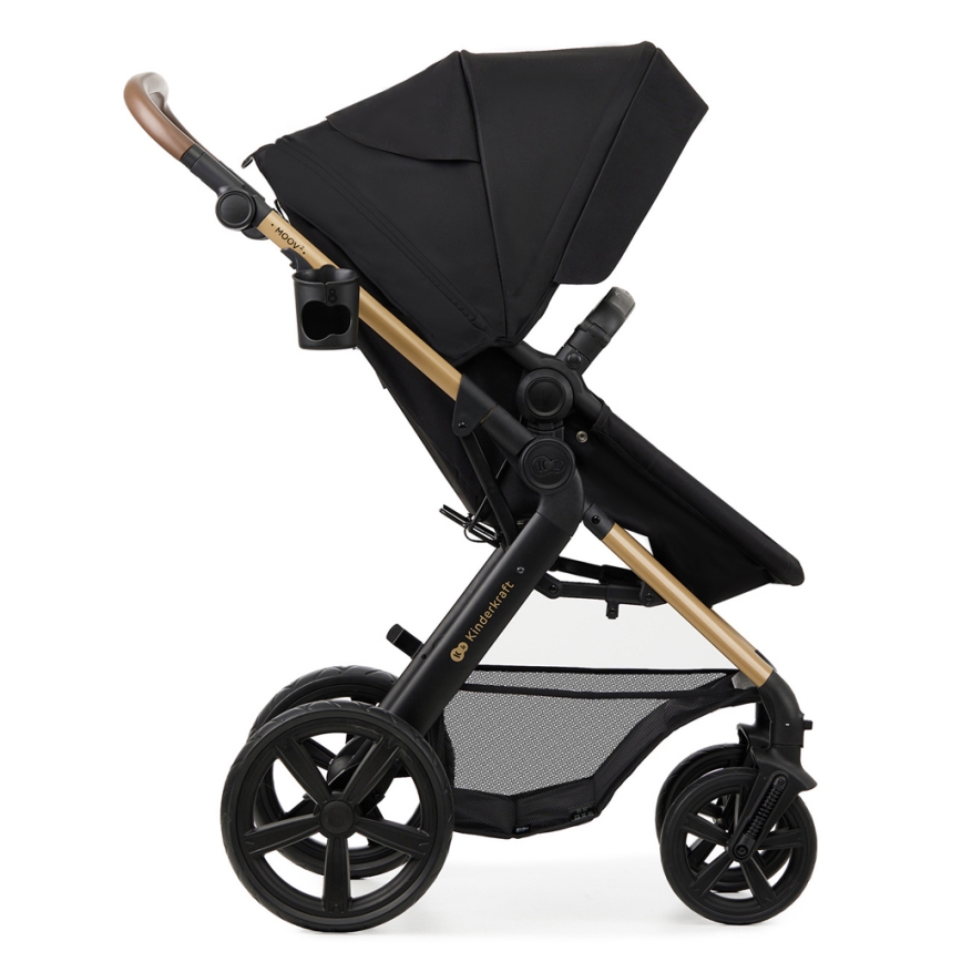 KINDERKRAFT - Kombinations barnvagn 3i1 MOOV 2 Pure svart + bilstol MINK PRO