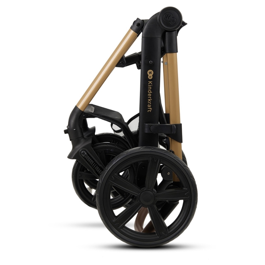 KINDERKRAFT - Kombinations barnvagn 3i1 MOOV 2 Pure svart + bilstol MINK PRO