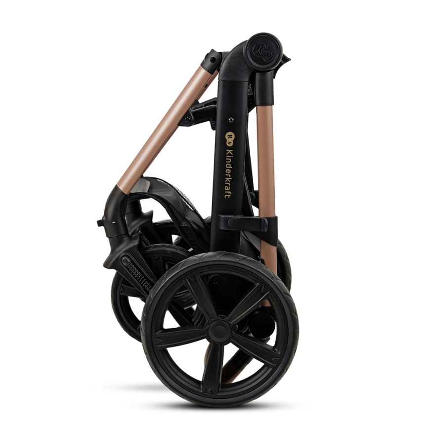 KINDERKRAFT - Kombinations barnvagn 3i1 MOOV 2 Sand beige + bilstol MINK PRO
