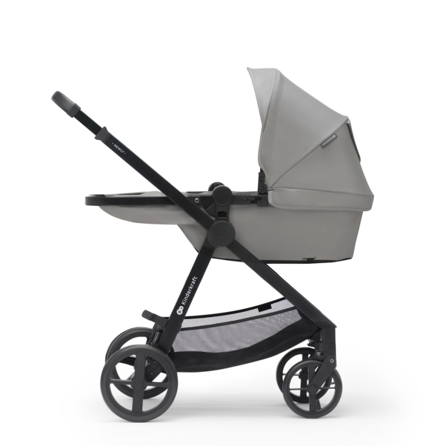 KINDERKRAFT - Kombinations barnvagn 3i1 NEWLY Moonlight grå  + bilstol MINK PRO