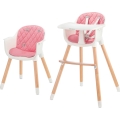 KINDERKRAFT - Matstol för barn 2v1 SIENNA bok/rosa