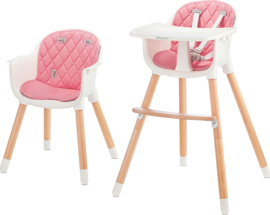 KINDERKRAFT - Matstol för barn 2v1 SIENNA bok/rosa