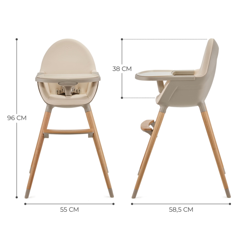 KINDERKRAFT - Matstol för barn FINI2 bok/beige