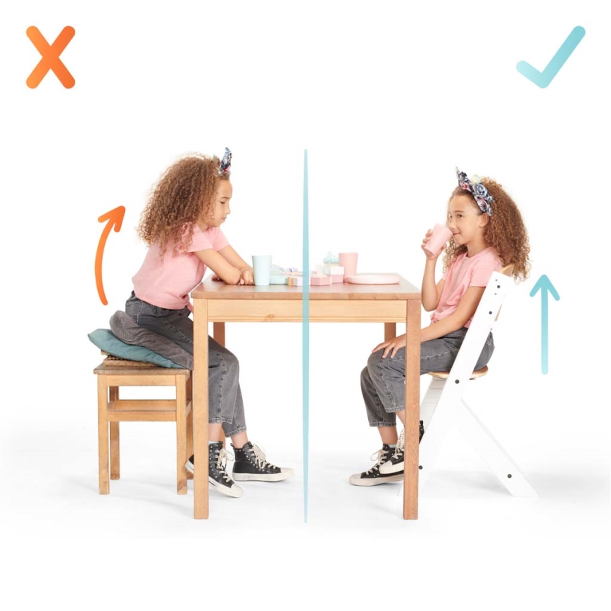 KINDERKRAFT - Matstol med klädsel ENOCK grå