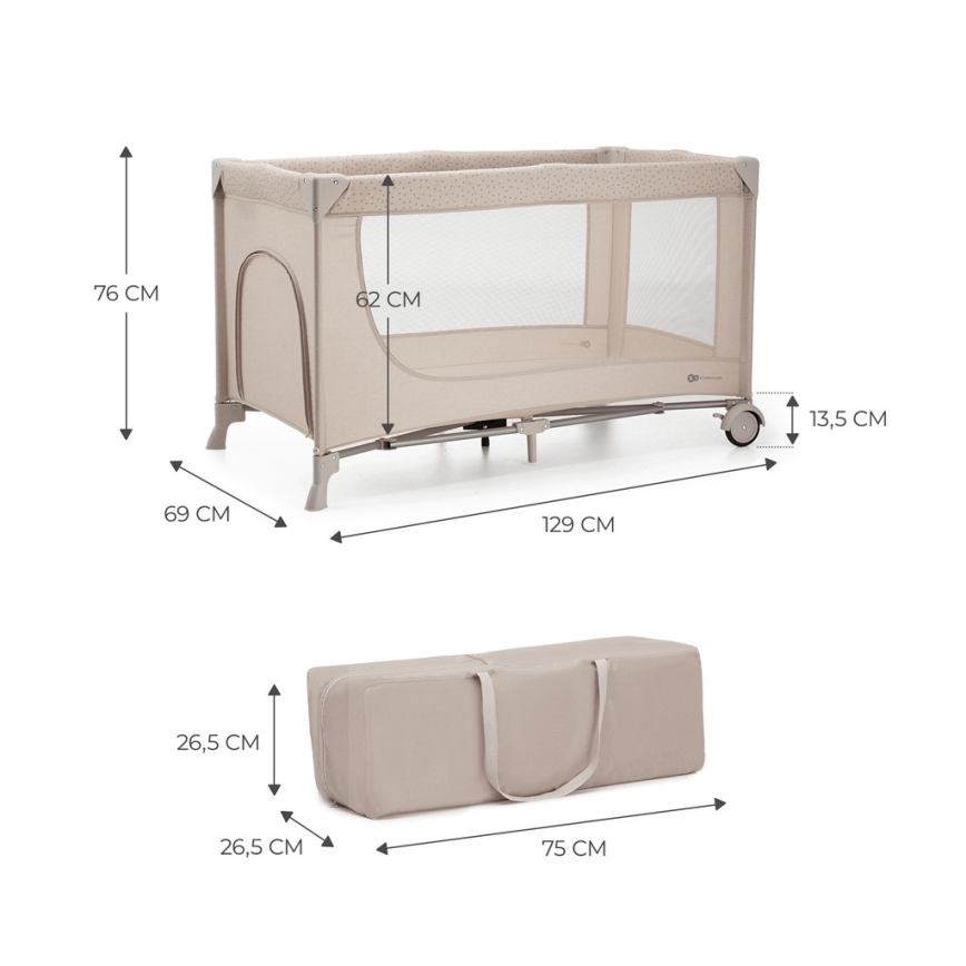 KINDERKRAFT - Resesäng JOY 2 beige