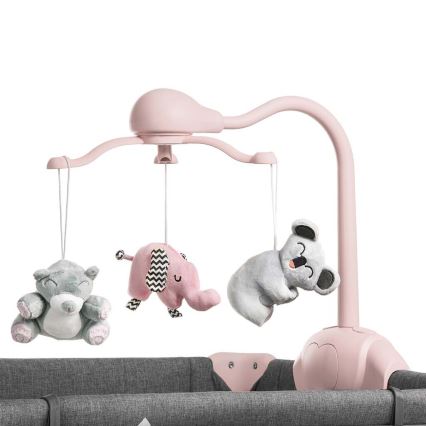 KINDERKRAFT - Resesäng JOY med tillbehör grå-PINK