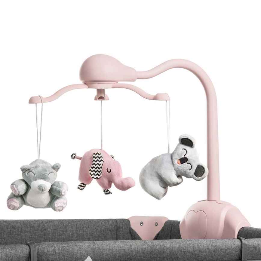 KINDERKRAFT - Resesäng JOY med tillbehör grå-PINK
