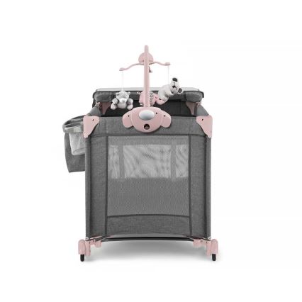 KINDERKRAFT - Resesäng JOY med tillbehör grå-PINK