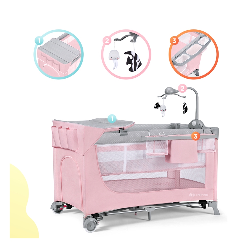 KINDERKRAFT - Resesäng LEODY rosa