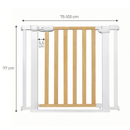 KINDERKRAFT - Säkerhetsbarriär LOCK&GO 75-103 cm tall