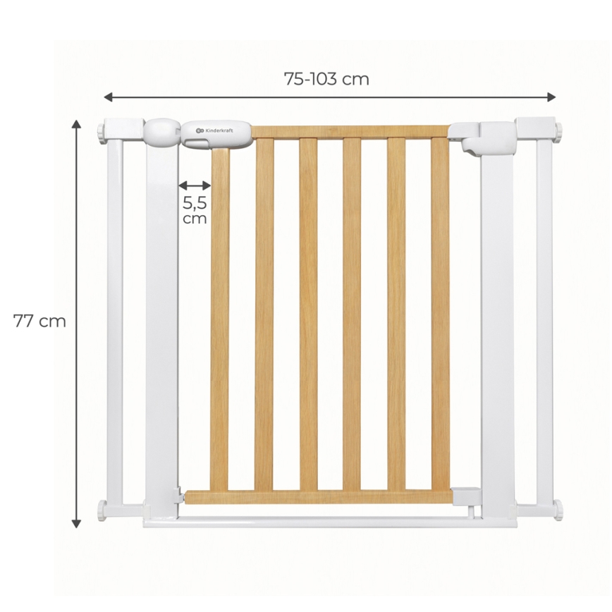 KINDERKRAFT - Säkerhetsbarriär LOCK&GO 75-103 cm tall