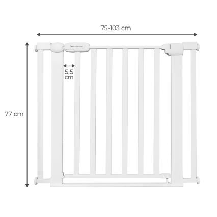 KINDERKRAFT - Säkerhetsbarriär LOCK&GO 75-103 cm vit
