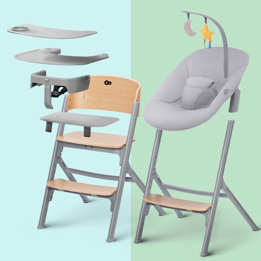 KINDERKRAFT SELECT - Barnstol 3-i-1 LIVY Premium ek + liggdel CALMEE