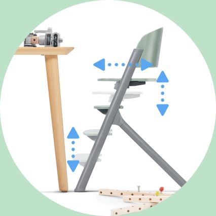 KINDERKRAFT SELECT - Barnstol 3-i-1 LIVY Premium Olivgrön