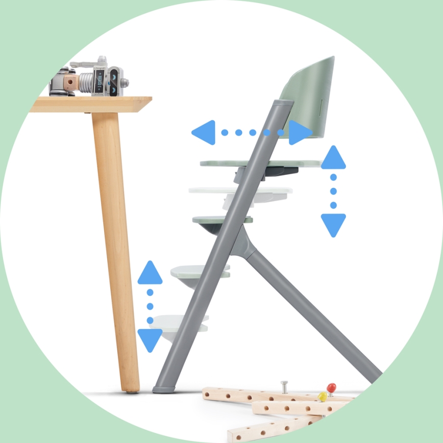 KINDERKRAFT SELECT - Barnstol 3-i-1 LIVY Premium Olivgrön