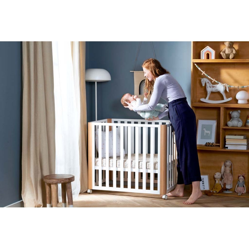 KINDERKRAFT SELECT - 4-i-1 spjälsäng KOYA Premium bok/furu