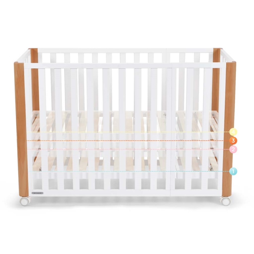 KINDERKRAFT SELECT - 4-i-1 spjälsäng KOYA Premium bok/furu