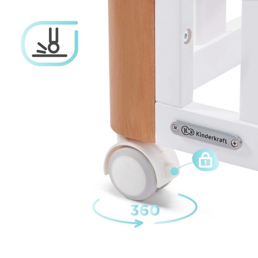 KINDERKRAFT SELECT - 4-i-1 spjälsäng KOYA Premium bok/furu