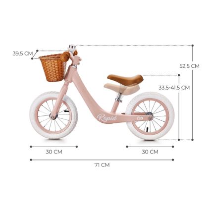 KINDERKRAFT SELECT - Balanscykel RAPID2 rosa