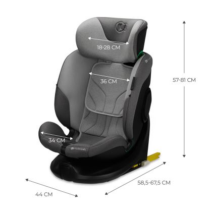 KINDERKRAFT SELECT - Bilbarnstol I-FIX (40-150 cm) Cool grå