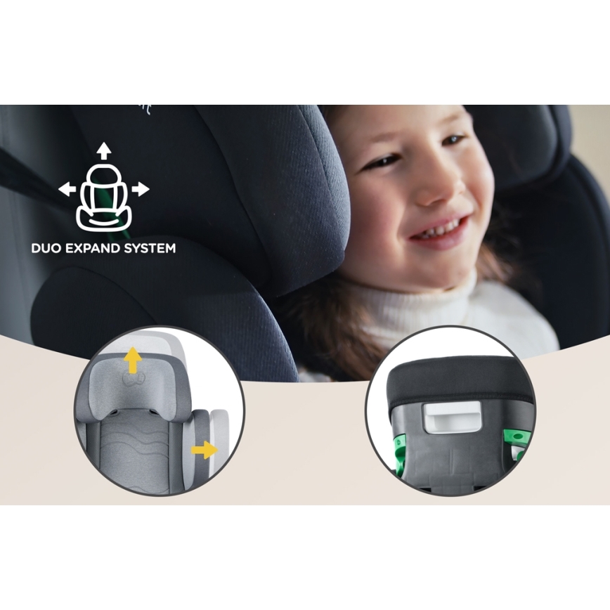 KINDERKRAFT SELECT - Bilbarnstol XPAND 2 i-Storlek (100-150 cm) Premium Raket grå