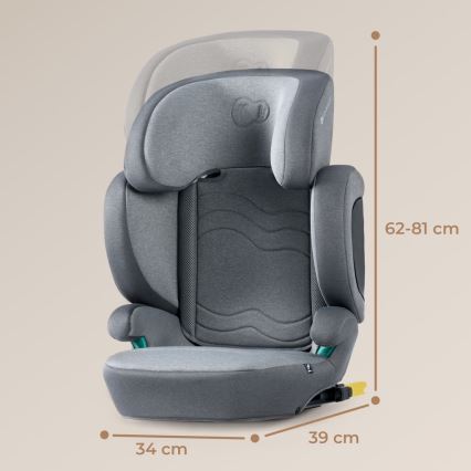 KINDERKRAFT SELECT - Bilbarnstol XPAND 2 i-Storlek (100-150 cm) Premium Raket grå