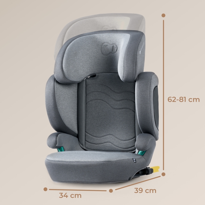 KINDERKRAFT SELECT - Bilbarnstol XPAND 2 i-Storlek (100-150 cm) Premium Raket grå