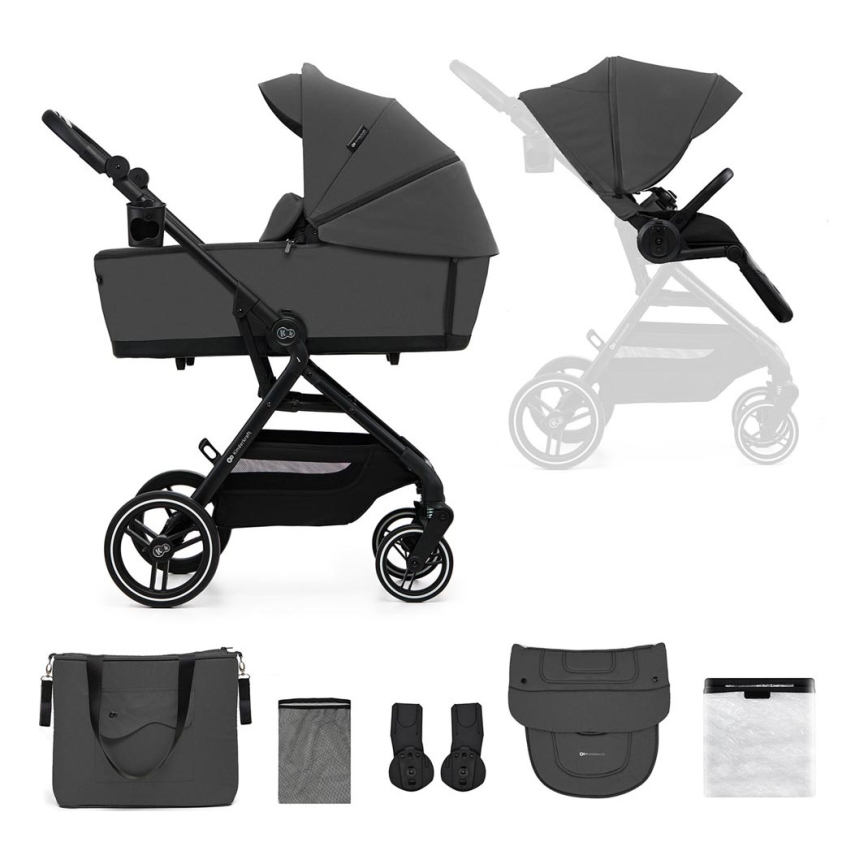 KINDERKRAFT SELECT - Kombinations barnvagn 2i1 YOXI Moonlight grå