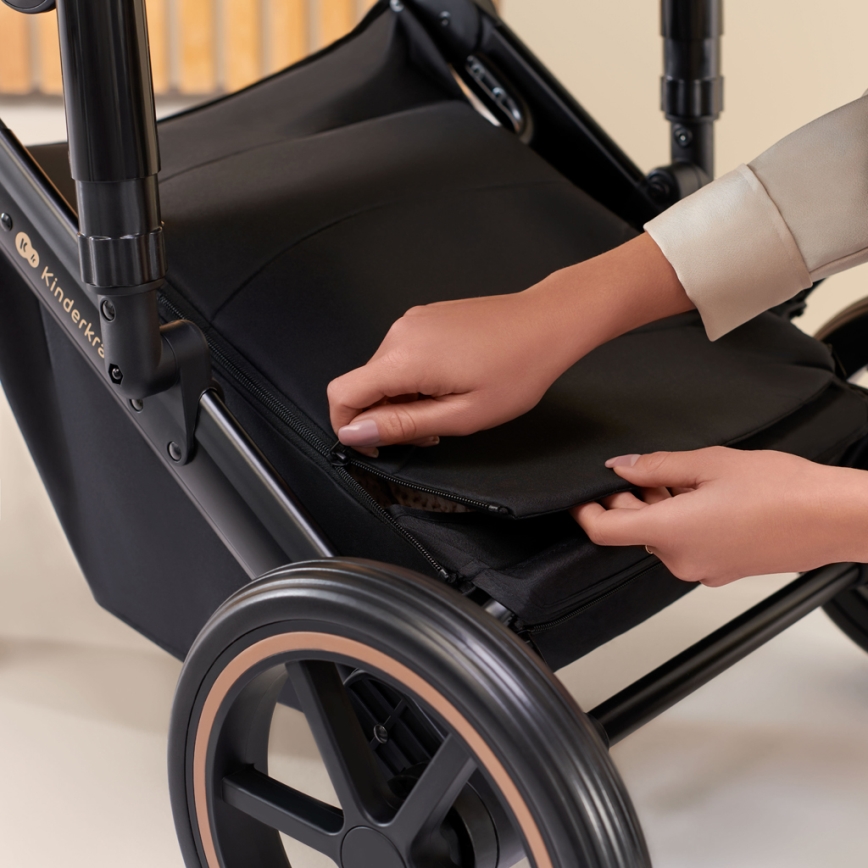 KINDERKRAFT SELECT - Kombinations barnvagn 3i1 PRIME 2 Premium Dark grön + bilstol