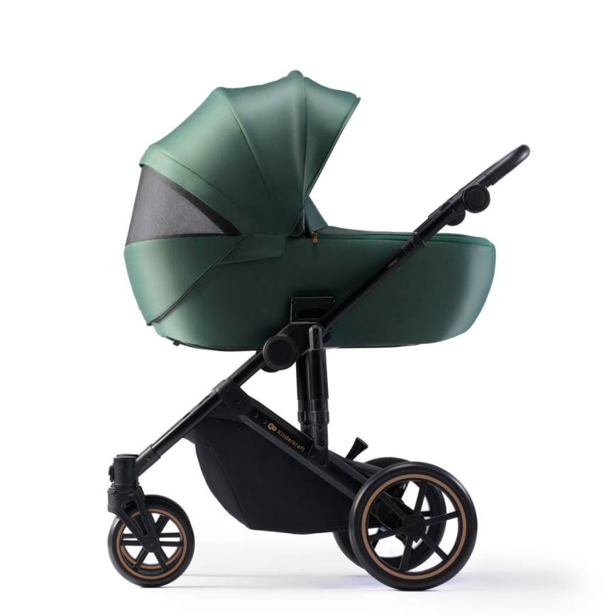 KINDERKRAFT SELECT - Kombinations barnvagn 3i1 PRIME 2 Premium Dark grön + bilstol