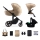 KINDERKRAFT SELECT - Kombinations barnvagn 3i1 PRIME 2 Premium Sandrose beige + bilstol