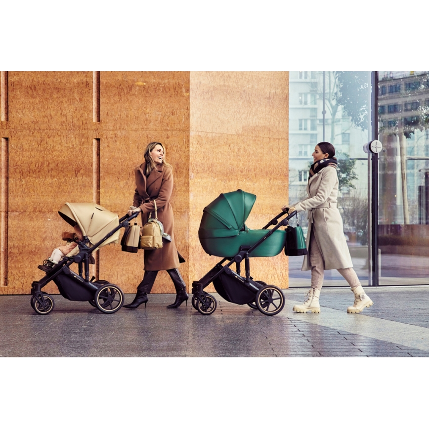KINDERKRAFT SELECT - Kombinations barnvagn 3i1 PRIME 2 Premium Sandrose beige + bilstol