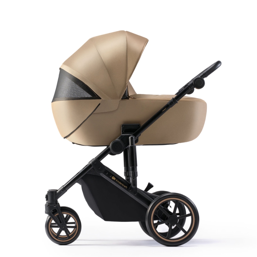 KINDERKRAFT SELECT - Kombinations barnvagn 3i1 PRIME 2 Premium Sandrose beige + bilstol