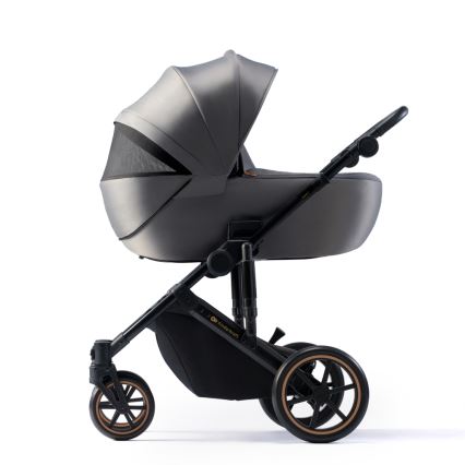KINDERKRAFT SELECT - Kombinations barnvagn 3i1 PRIME 2 Premium Shadow grå + bilstol